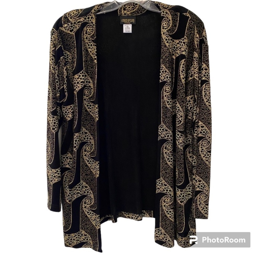 A Touch Of Class Vintage Black & Gold Jacket Cardigan Size S/M